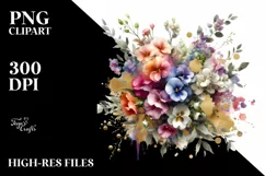 Colorful Sweet Pea Bouquet Abstract Clipart Product Image 1