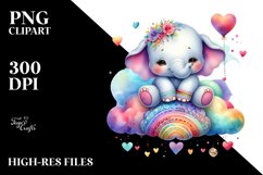 Colorful Elephant on Cloud PNG Product Image 2