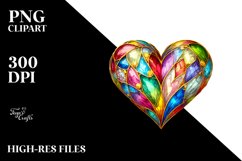 Colorful Heartmade of with Goldern Insertions PNG Product Image 2