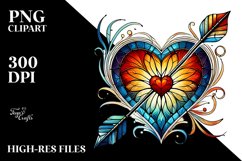 Digital Stained Hearth PNG Product Image 2