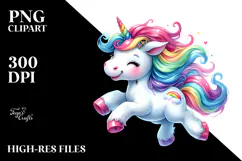 Running Unicorn Drawing, Transparent PNG Product Image 2