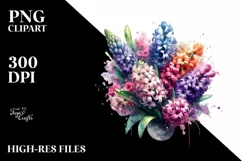 Vibrant Bouquet with Colorful Hyacinth | Clipart Product Image 1