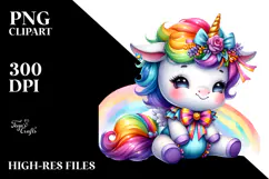 Smiling Baby Unicorn Drawing, Transparent PNG Product Image 2