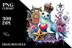 Colorful Seal on Star PNG Product Image 2