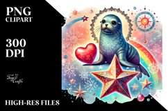 Colorful Seal on Star PNG Product Image 2
