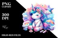 Cute Unicorn from Dreamy Nebula | Sublimation | Clipart Product Image 1