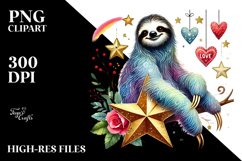 Adorned Sloth on Star PNG Product Image 2