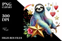 Adorned Sloth on Star PNG Product Image 2