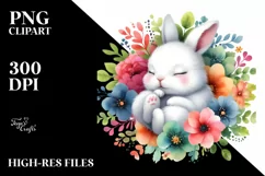 Colorful Baby Rabbit Flower Clipart Product Image 3