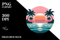 Retro Tropical Sunset, Transparent PNG Product Image 2