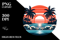 Retro Tropical Sunset PNG Product Image 2