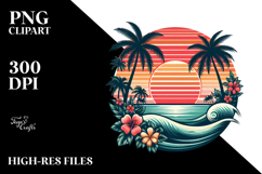 Retro Tropical Sunset PNG Product Image 2