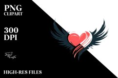 Simple Heart with Wings PNG Product Image 2