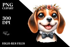 Funny Baby Beagle With Wreath | Sublimation | Clipart Product Image 3