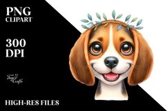 Funny Baby Beagle With Wreath | Sublimation | Clipart Product Image 3
