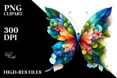 Vibrant Abstract Flower Butterfly PNG Product Image 1