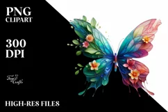 Vibrant Abstract Flower Butterfly PNG Product Image 3