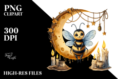 Bee Dressed for Halloween on Half Moon PNG Product Image 2