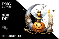 Bee Dressed for Halloween on Half Moon PNG Product Image 2