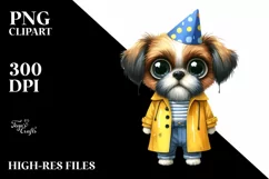 Party Hat Dog Clipart PNG Product Image 1