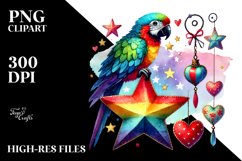 Adorned Parrot on Star PNG Product Image 2