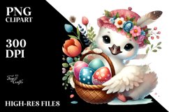 Baby Swan with Basket of Eggs PNG Product Image 2