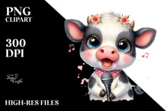 Colorful Baby Cow PNG Product Image 2