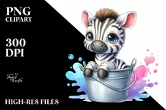 Colorful Zebra Baby Bucket | Sublimation | Clipart Product Image 3