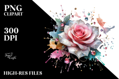 Chic Rose with Metallic Accents, PNG Product Image 2