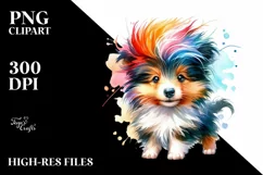 Expressive Collie Pup, Vibrant Watercolor PNG Product Image 3