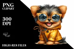 Funny Baby Yorkipoo With Sunglasses | Sublimation | Clipart Product Image 1