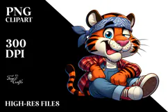 Sarcastic Tiger in Bandana PNG Product Image 2