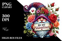 Valentine Gnome with Roses PNG Product Image 2