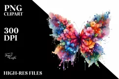 Abstract Watercolor Vibrant Butterfly | Flowers Product Image 3
