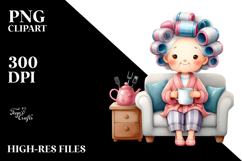 Elderly Lady Watercolor Clipart Product Image 2