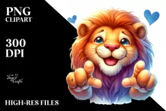 Funny Cute Lion Smiling with Love Sign Product Image 3