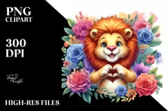 Funny Cute Lion Smiling with Love Sign Product Image 1