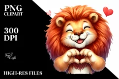 Funny Cute Lion Smiling with Love Sign Product Image 1