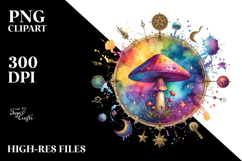 splashy,centered Mystical Mushroom Tarot PNG Product Image 2