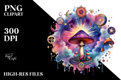 splashy,centered Mystical Mushroom Tarot PNG Product Image 2
