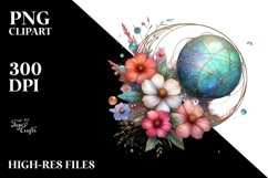 Colorful Stained Cosmos Wooden Clipart Product Image 1