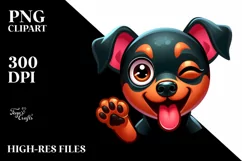 Colorful Baby Doberman Pinscher | Clipart Product Image 3
