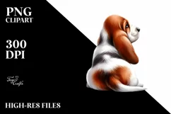 Elegant Basset Hound with Christmas Decor, High-Res PNG Product Image 3