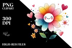 Smiling Flower with Hearts PNG Product Image 2