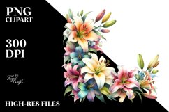 Colorful Lily Frame, Transparent PNG Product Image 1