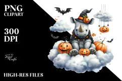 Rhino Dressed for Halloween, Transparent PNG Product Image 2