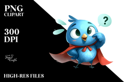 Bird with Playful Curiosity, Digital Painting PNG Product Image 2