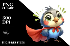 Bird with Playful Curiosity, Digital Painting PNG Product Image 2