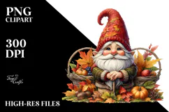 Gothic Girl Autumn Gnome PNG Product Image 2