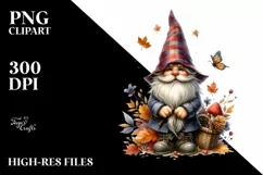 Gothic Girl Autumn Gnome PNG Product Image 1